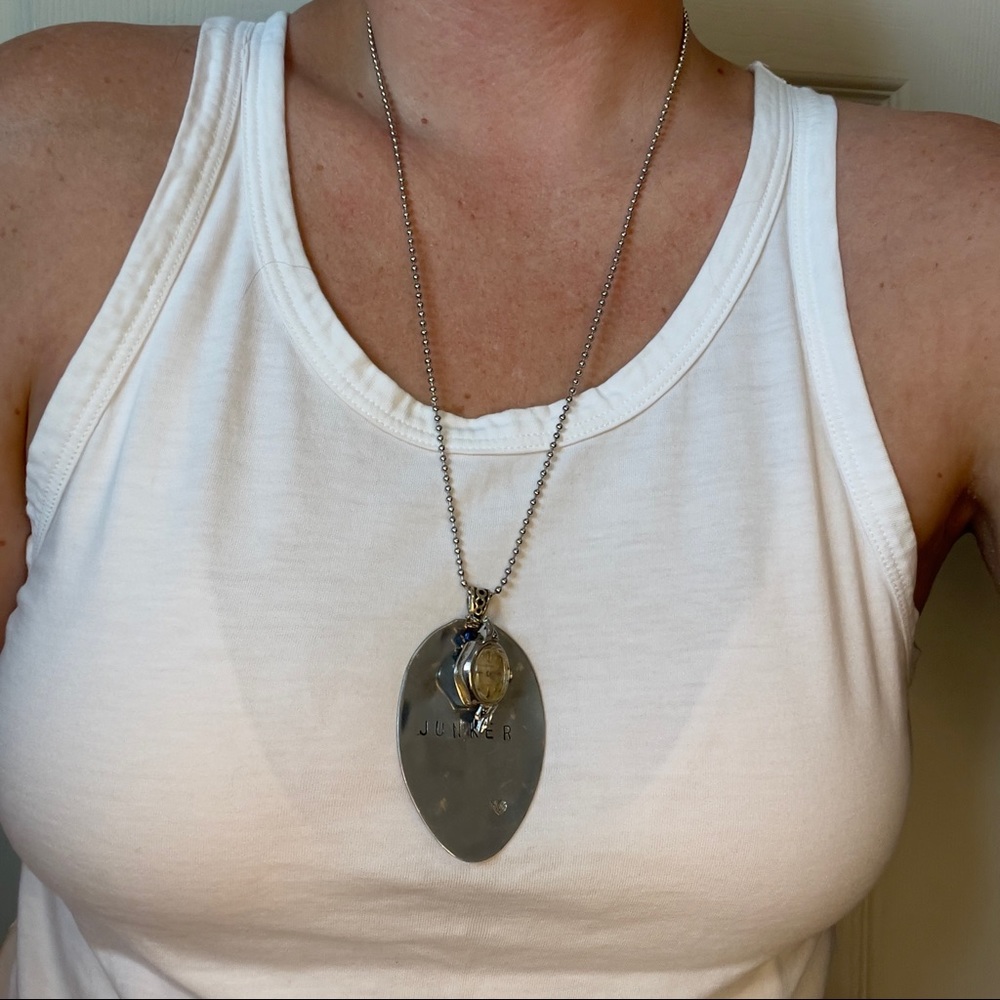 Silver Spoon Charm Necklace